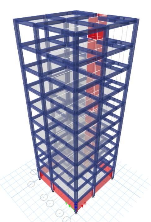 DHA Commercial Building, Peshawar, structural model