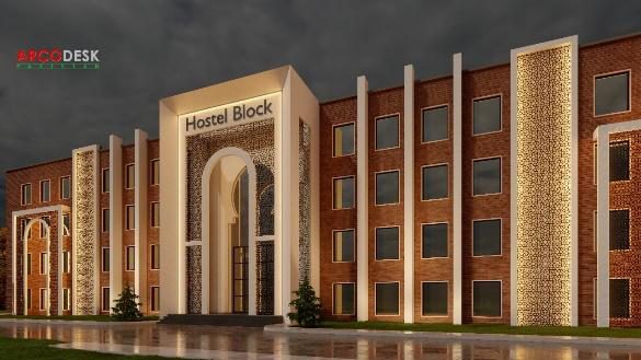 Jamia Lasania, Narowal, hostel block render